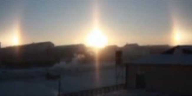 'Tri sunca' na nebu iznad Mongolije