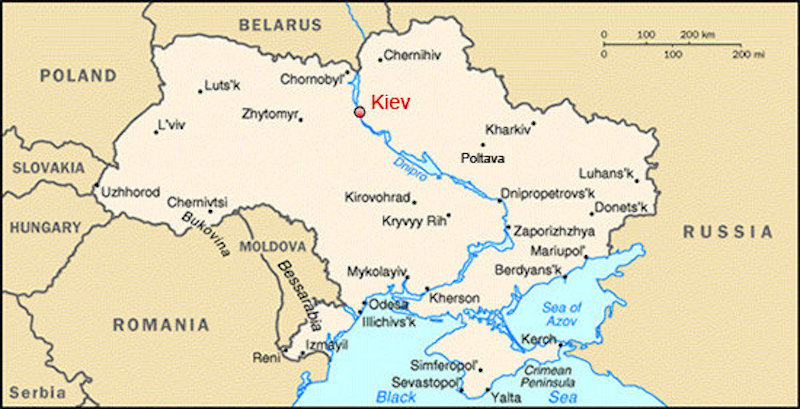 karta Ukrajine