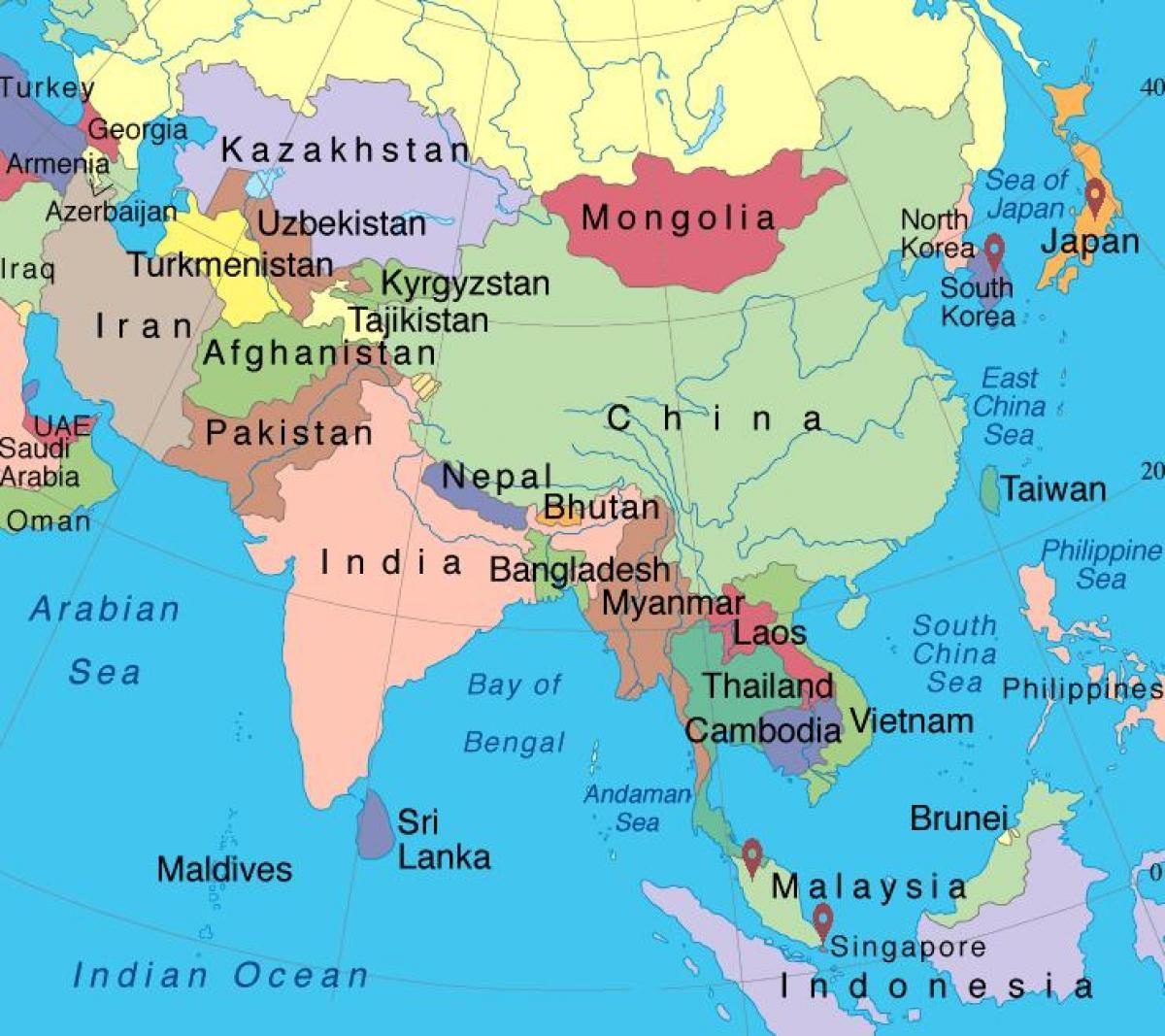 karta svijeta singapur Rusija i Kina sve više jačaju ekonomski i vojni utjecaj u Aziji i  karta svijeta singapur