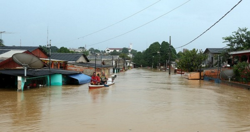 Acre river floods, Brazil March 04, 2015