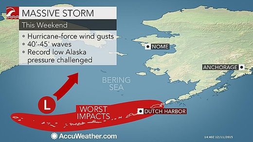 Aleutski otoci i Aljaska u očekivanju snažne oluje