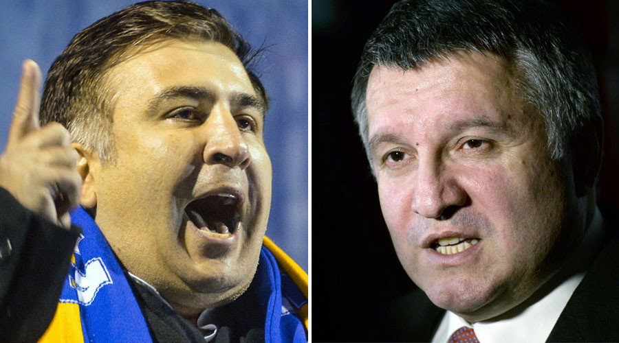 Mikheil Saakashvili (L) Arsen Avakov