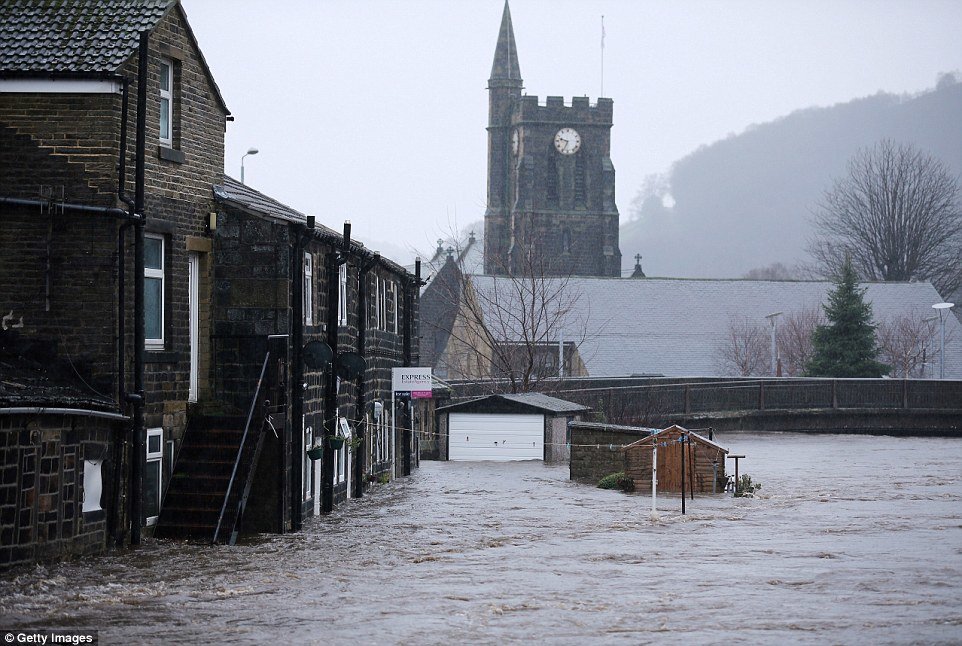 flooding in Mytholmroyd, West Yorkshire