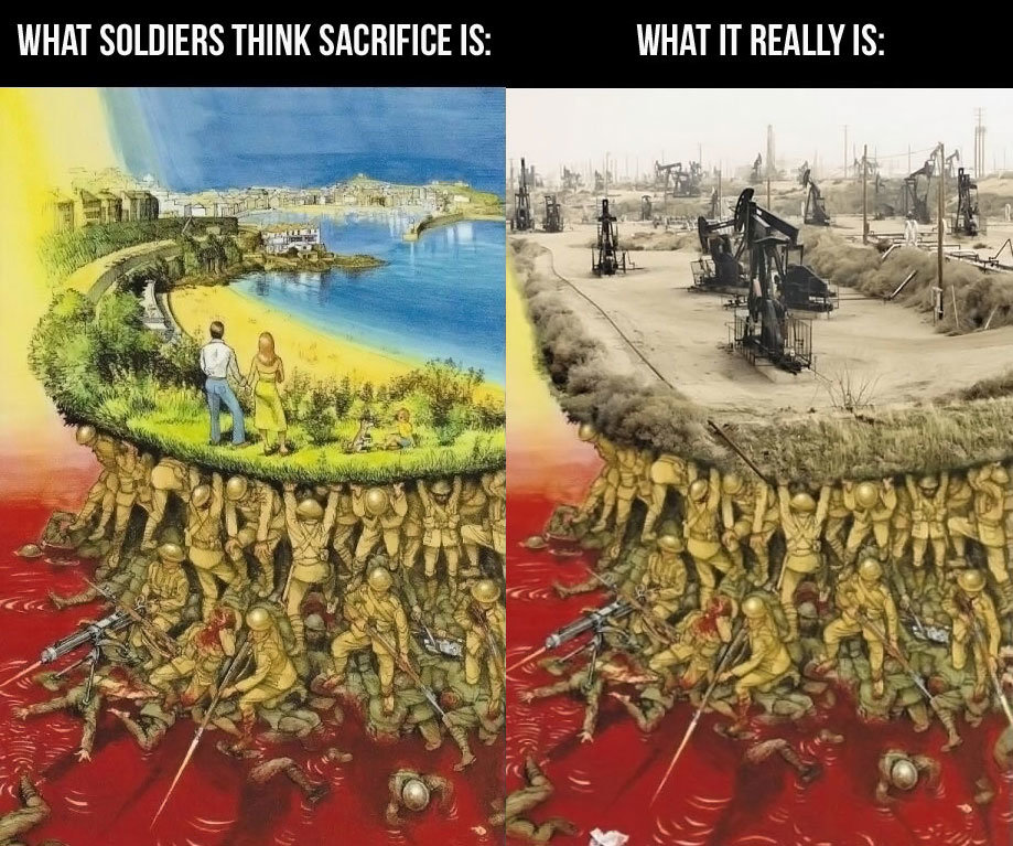 what soldiers think sacrifice is death destruction