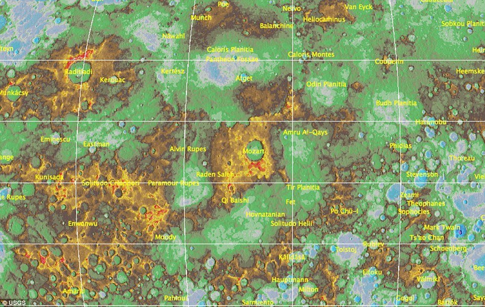 Prva topografska karta Merkura