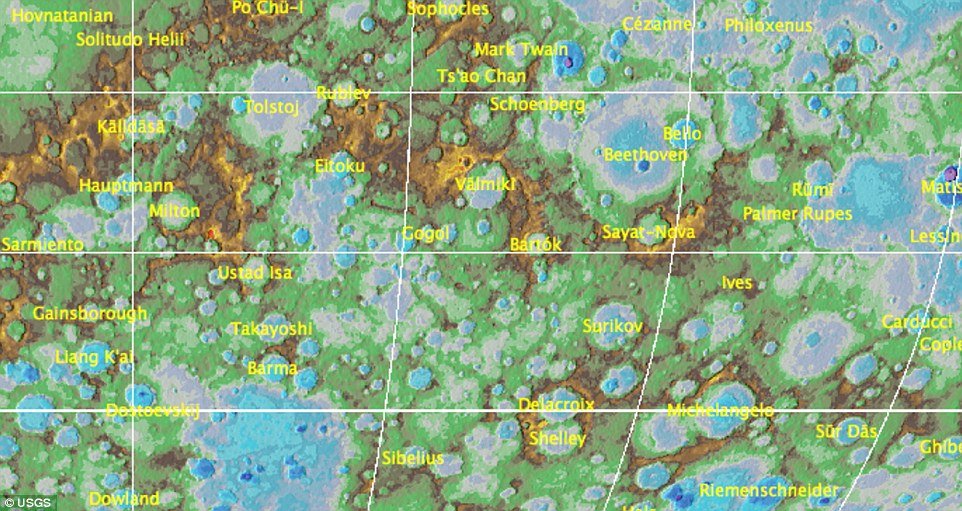 Prva topografska karta Merkura