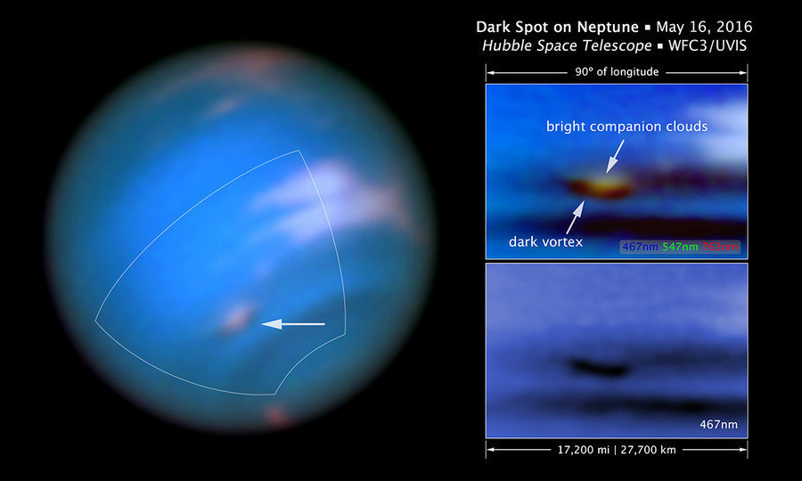NASA-in teleskop Habl snimio novi tamni vrtlog iznad Neptuna