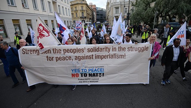 Residents of Warsaw took to the streets to protest against the holding of the NATO summit in the Polish capital