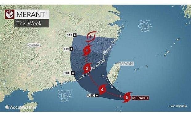 Supertajfun Meranti se približava Tajvanu i Kini