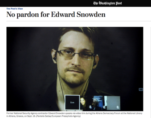 Iako je dobio Pulitzerovu nagradu za objavljivanje Snowdenovih otkrića Washington Post je odlučio izdati ga