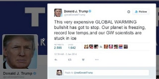 Tramp kaže da je globalno zatopljenje prevara