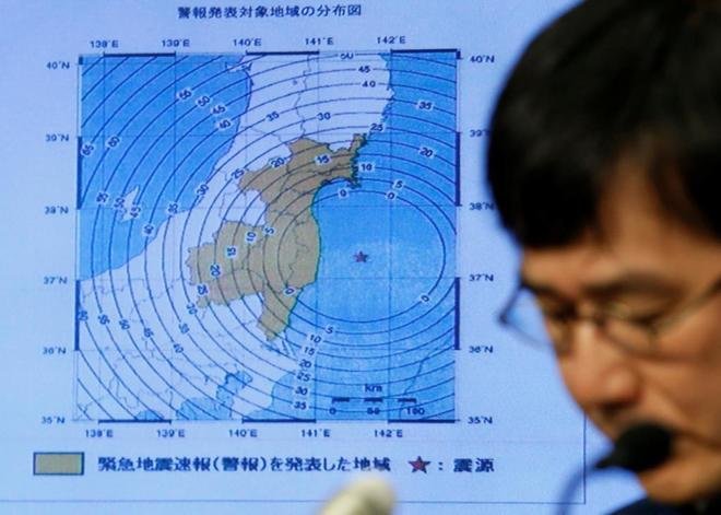 Nakon snažnog zemljotresa u regiji Fukušime serija manjih udara, talasi visine 1,40 m stigli do obale
