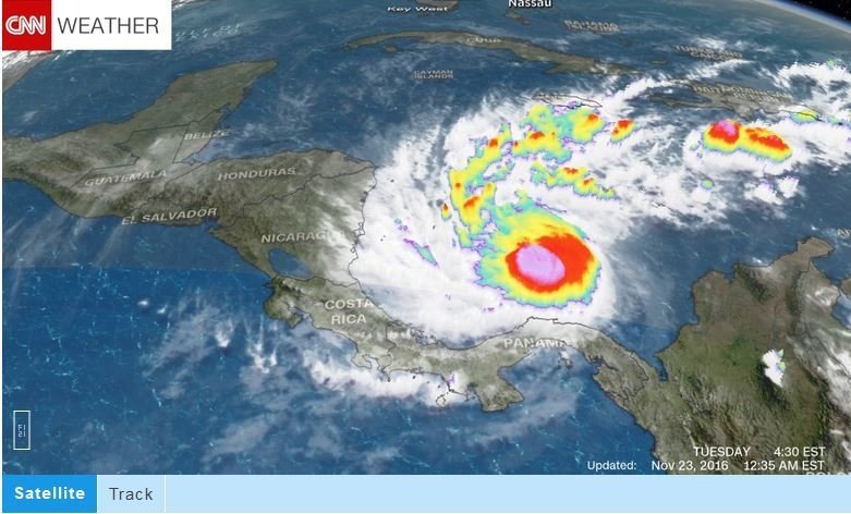 Otto, rijedak uragan za ovo doba godine, krenuo prema Kostariki i južnoj Nikaragvi