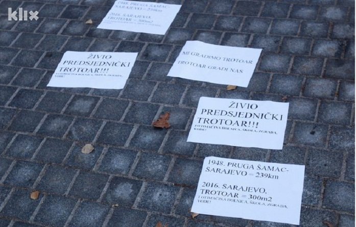 U Sarajevu ispred predsjedništva BiH svečano otvoren trotoar, cijena sitnica - 360.000 KM