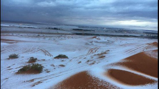 Snijeg pokrio pustinjski pijesak u Saudijskoj Arabiji, temperature ispod nule
