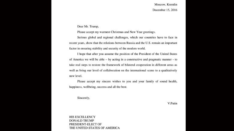 Putinovo pismo Trumpu: