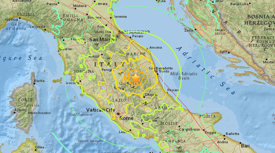 Centralna Italija: Zabilježen plitak zemljotres magnitude 4,6