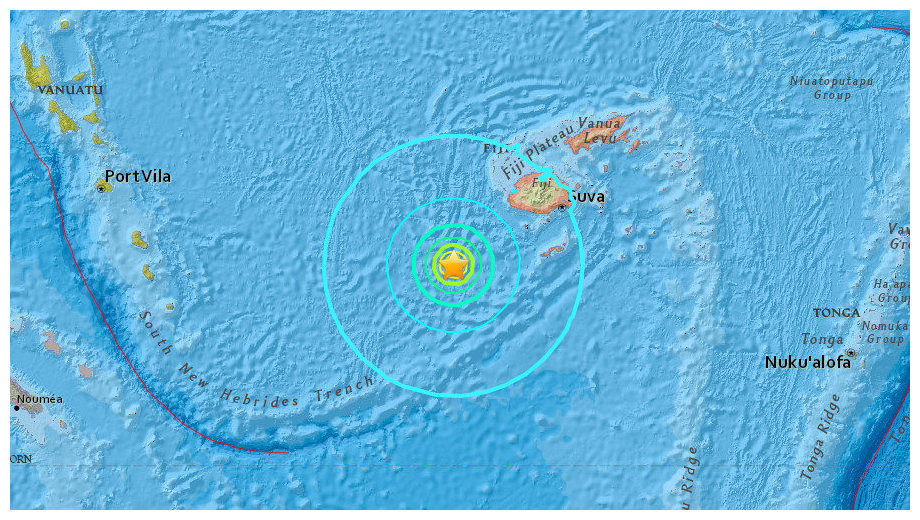 Plitak i snažan potres magnitude 7,2 zatresao region Fidžija