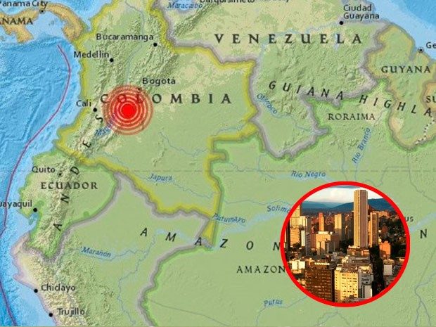 U Kolumbiji zabilježen snažan zemljotres magnitude 5,7