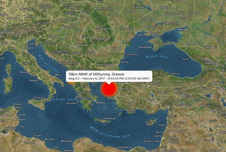 Nakon plitkog potresa magnitude 5,2 serija od 13 slabijih podrhtavanja na Grčkom otoku Lezbos