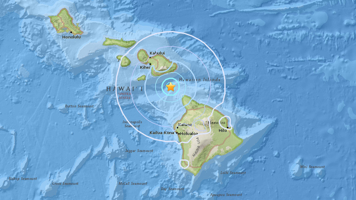 Zabilježen plitak zemljotres magnitude 4.2 između Havaja i Mauija