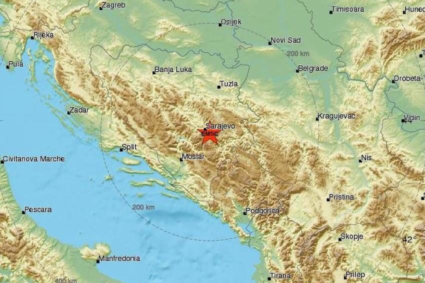 Plitki zemljotresi slabijeg intenziteta zabilježeni u Sarajevu, istočnoj Hercegovini i Pelješcu