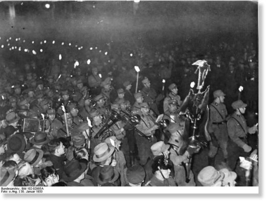 Nazis torch-lit parade