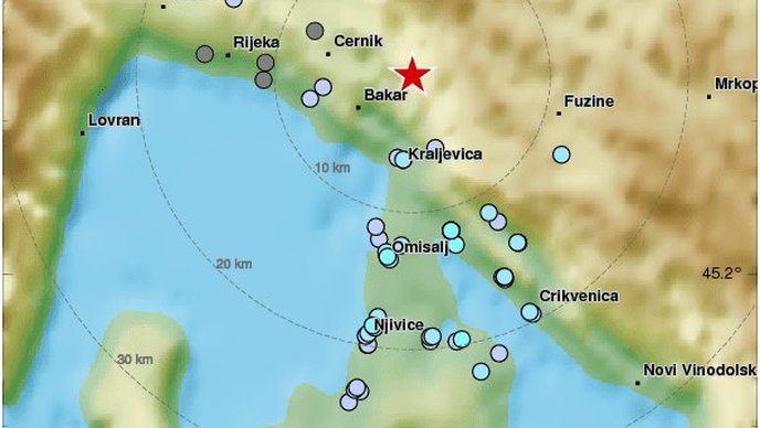 Dva nova plitka zemljotresa u Rijeci