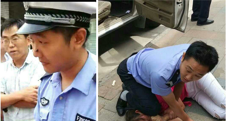 Kina: Šangajski policajac ženu s djetetom u naručju oborio na tlo