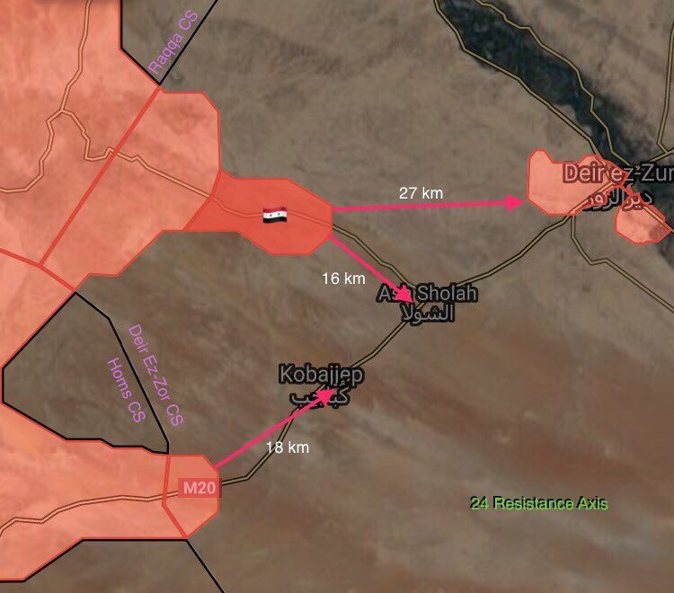 Sirijska vojska napreduje prema opkoljenom gradu Deir ez-Zoru, samo 17 km do razbijanja opsade