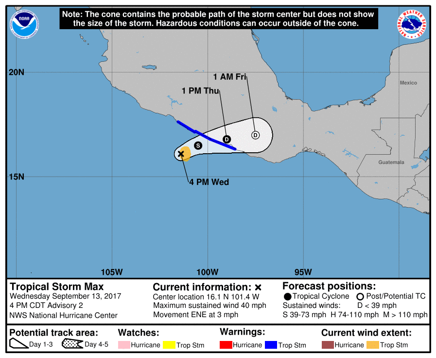 Tropska oluja Max se formira kod meksičke obale Tihog oceana
