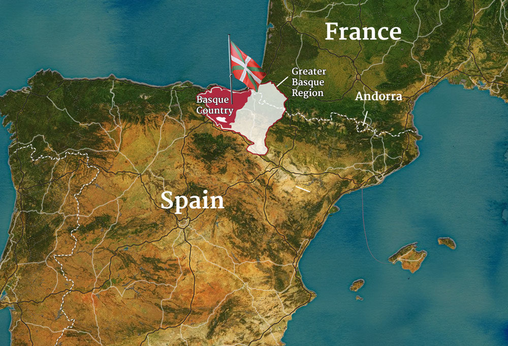 Map of Basques, Spain