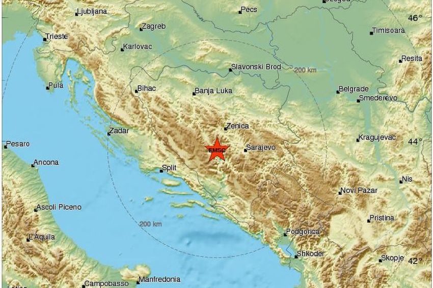 BiH: Tri plitka zemljotresa na području Prozora, osjetili se i u većim gradovima BiH, te na hrvatskom primorju
