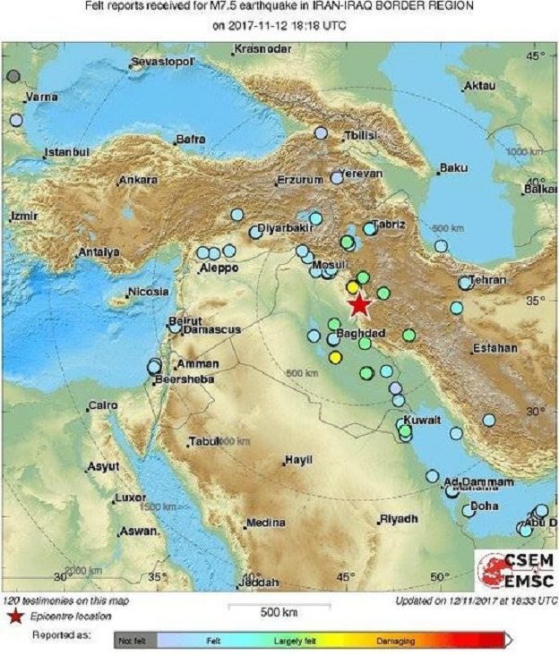 U Iranu u zemljotresu magnitude 7,2 poginulo 328 osoba, povrijeđeno oko 4000 - U Iraku poginulo 6 osoba