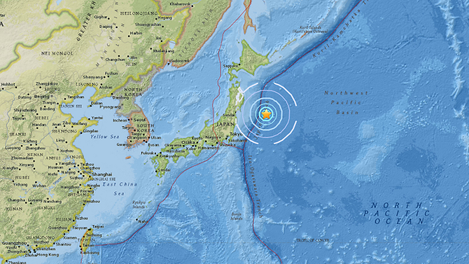 Zemljotres obala Japana