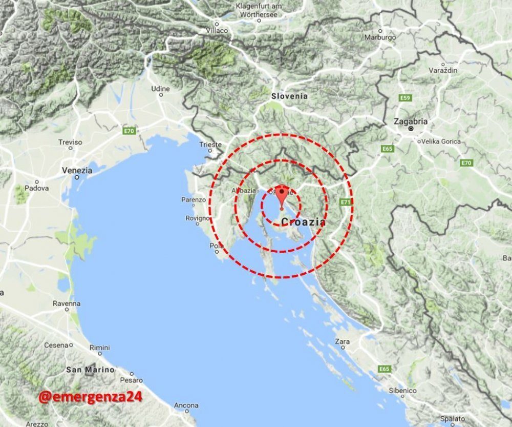 Serija potresa u području Rijeke, Hrvatska