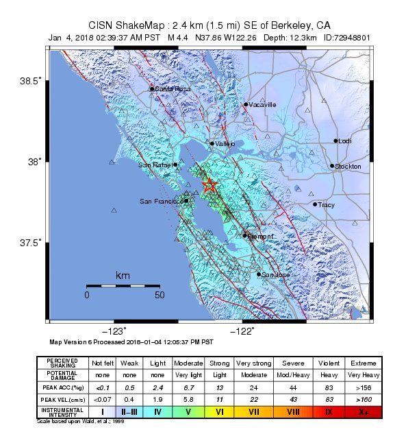 Plitak zemljotres magnitude 4,5 pogodio oblast San Franciska