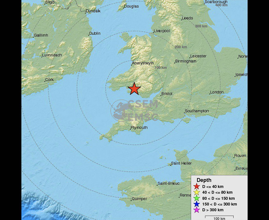 Plitak potres magnitude 4,4 pogodio južni Wales, osjetio se na većem dijelu zapada Engleske