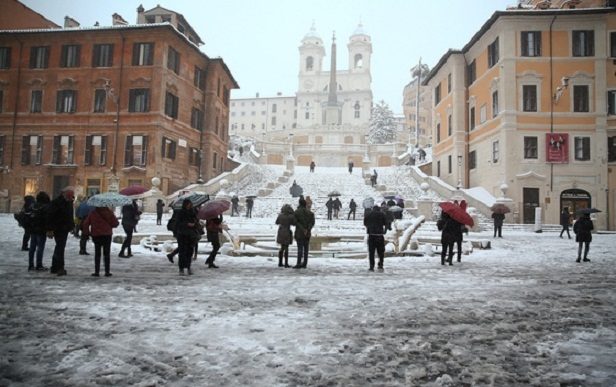 Građane Rima iznenadio snijeg