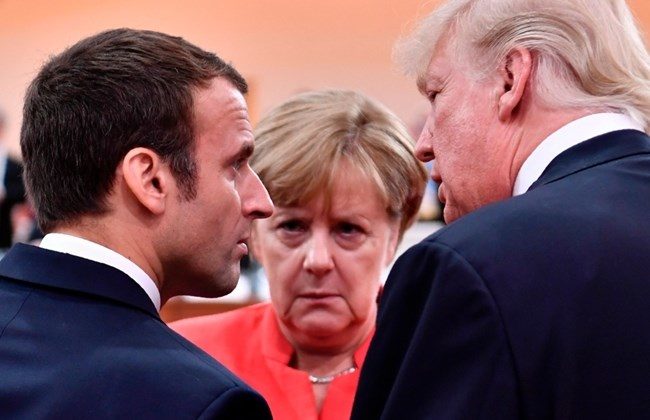 Macron, Merkel i Trump