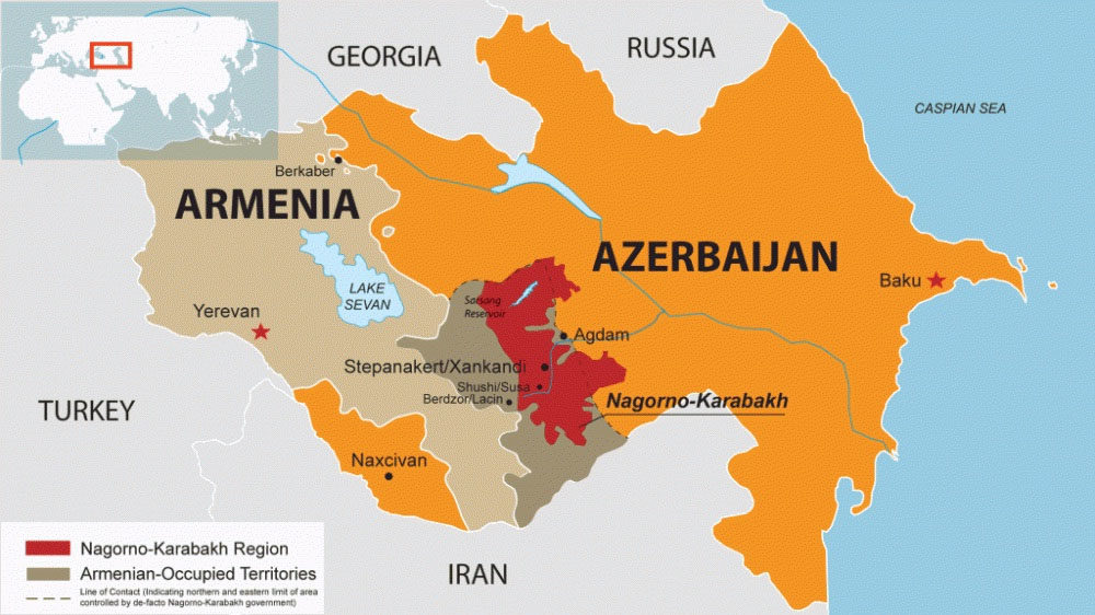 Područje dvije osovine na Kavkazu kojima je središte Armenija i Azerbejdžan
