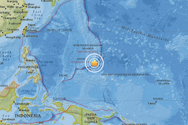 Potres magnitude 5,6 zabilježen blizu Guama, Pacifički ocean