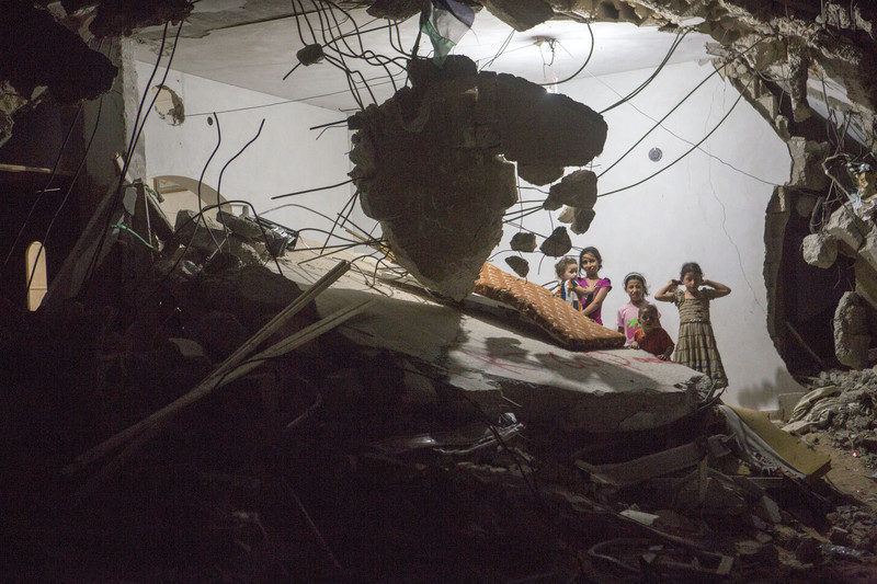 Uništena kuća u Khuzaa, rujan 2014.