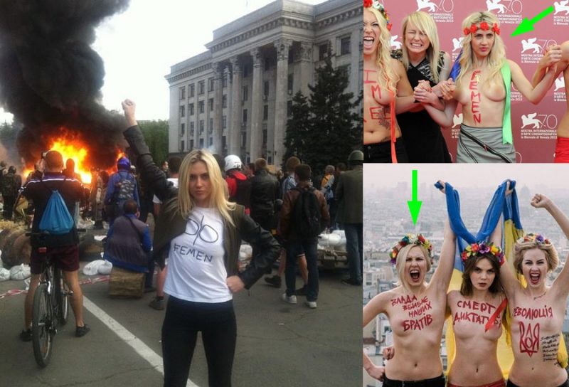 FEMEN sudjeluje i slavi pogrom o Odessi 2. svibnja 2014.