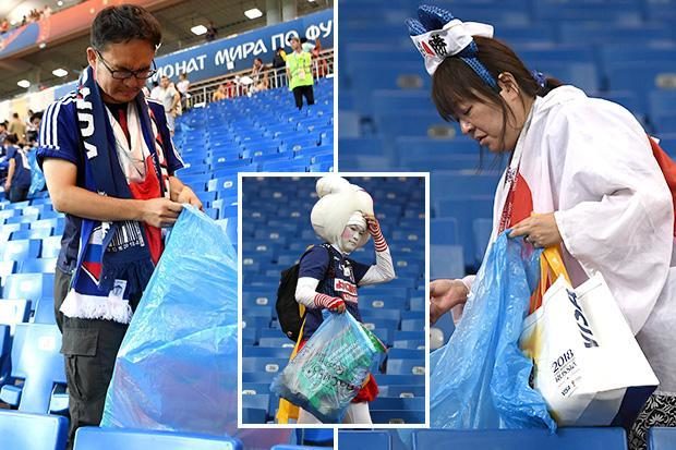 The Japanese cleaned the garbage Rostov Arena