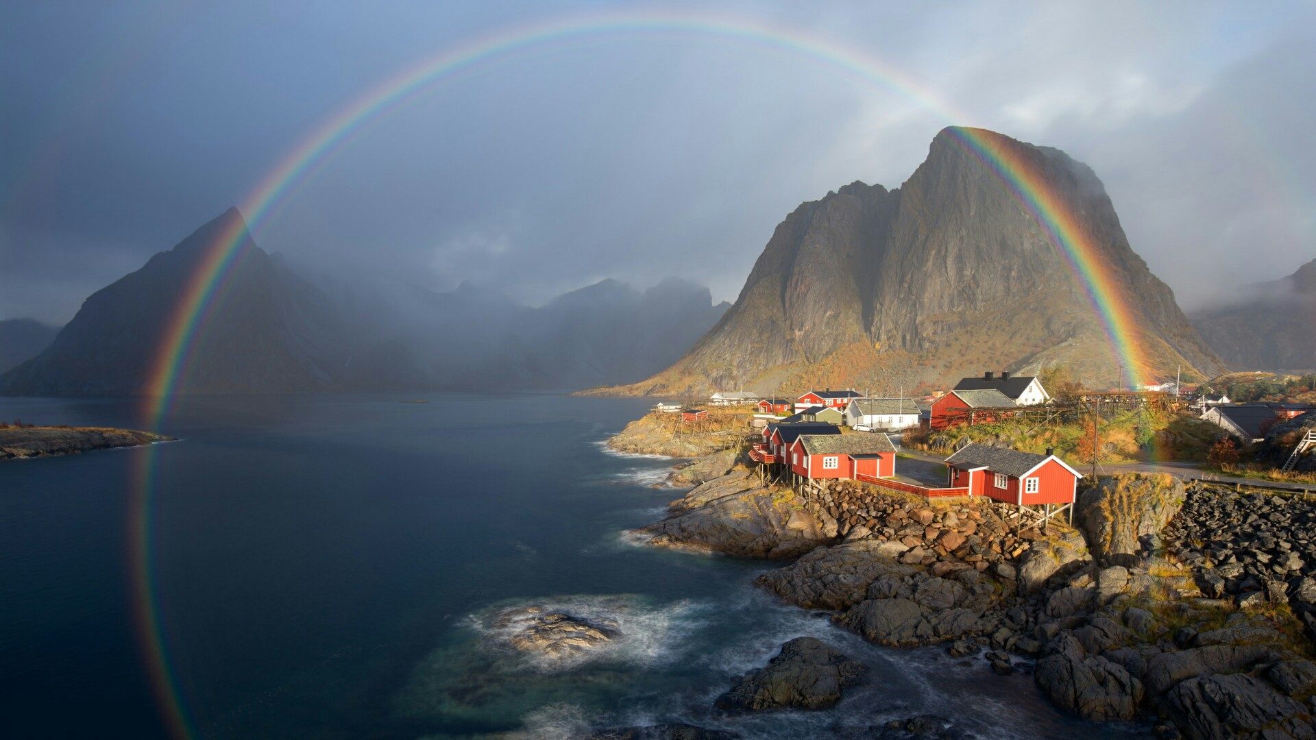 Klikni za povećanje Rainbow over Hamnoy