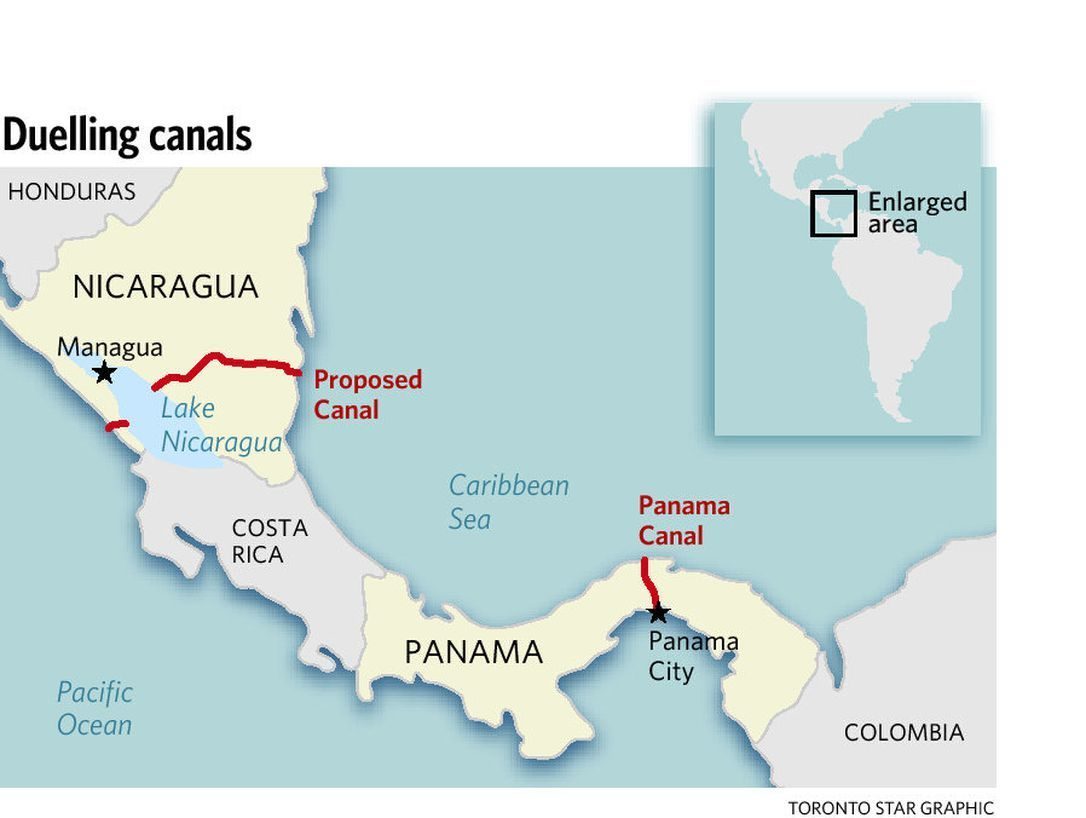 Kineski projekt kanala u Nikaragvi i postojeći konkurentski Panamski kanal