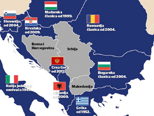 Balkanske članice NATO pakta i datum pristupanja Savezu