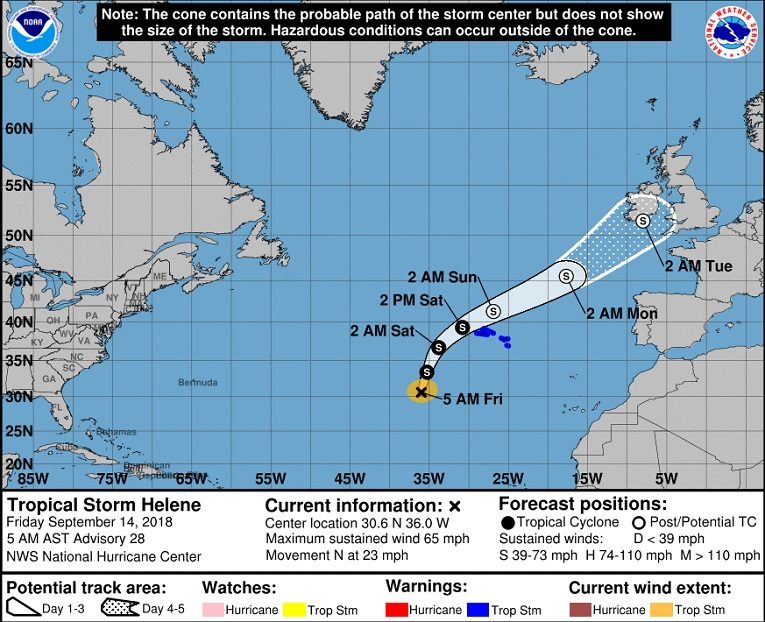 Tropska oluja s portugalskih Azora putuje prema Velikoj Britaniji
