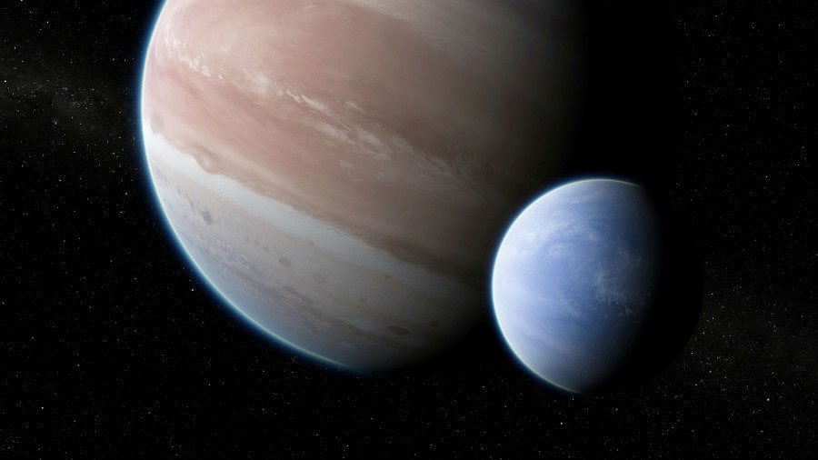 Eegzoplaneta Kepler-1625b s novootkrivenim egzomjesecom – umjetnički dojam